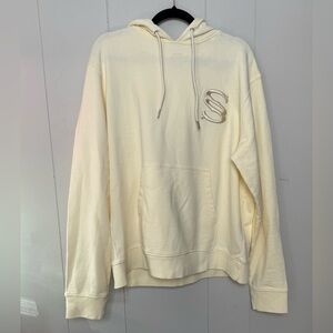 Sandro New Unisex Hoodie Light Yellow 100% Cotton SS embroidered Size XXL